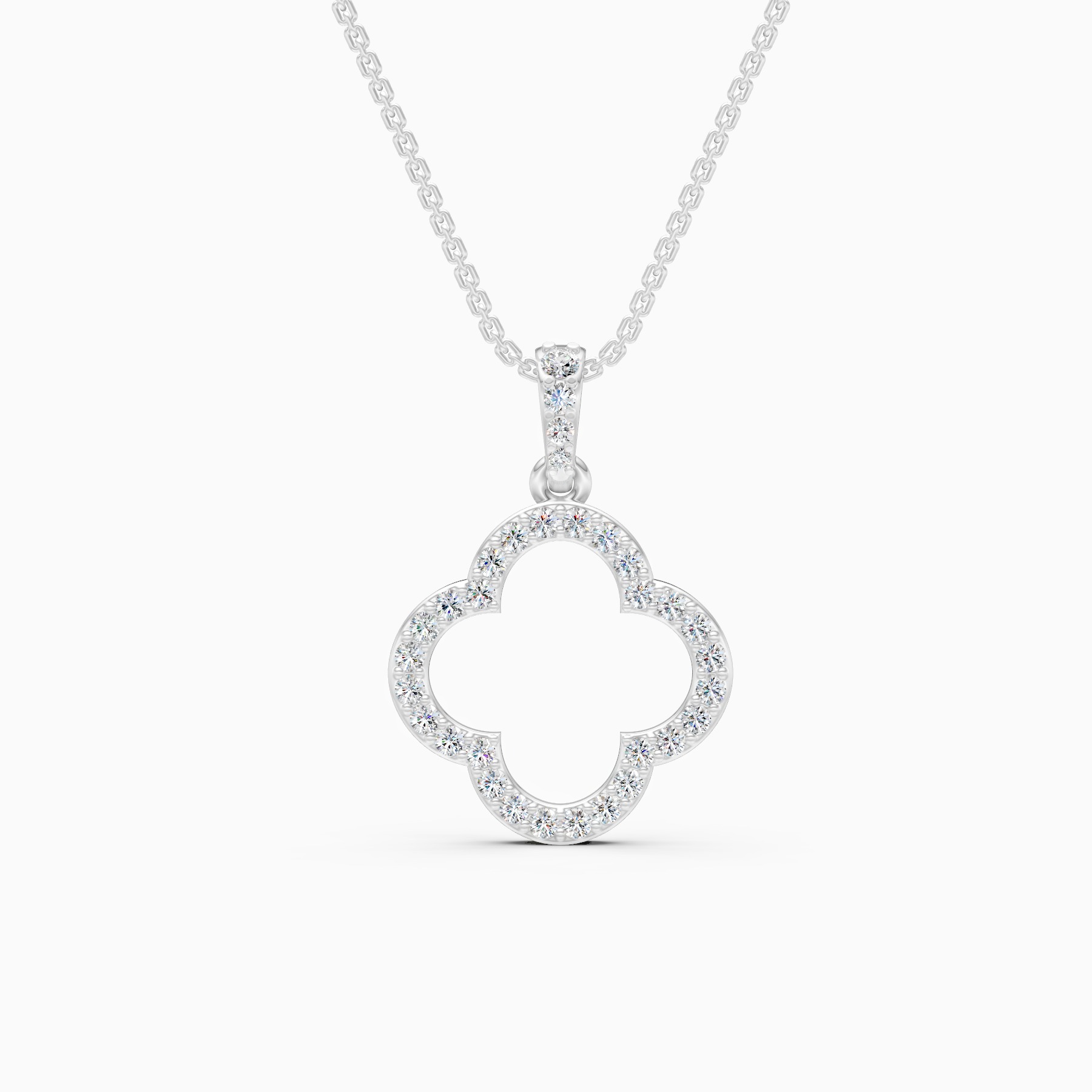 Clover Lab Grown Diamond Pendant Necklace